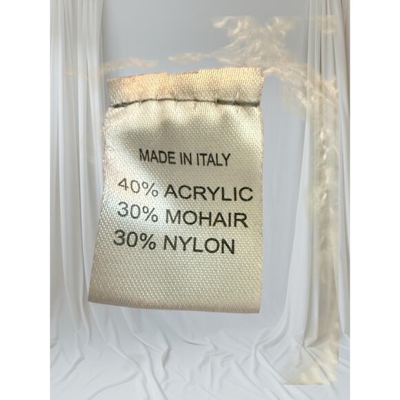 Elsamanda Italy Mohair Blend Cowl Neck Sweater Oversized Knit Taupe Gray - Picture 7 of 10